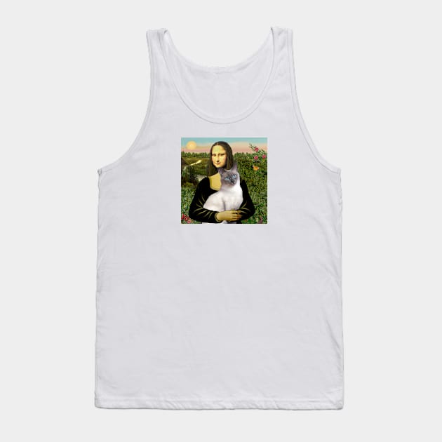 Mona Lisa's Blue Point Siamese Cat Tank Top by Dogs Galore and More